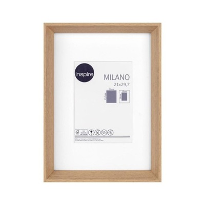 Ramka na zdjęcia Milano 21 x 29.7 cm dąb MDF Inspi