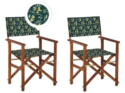 Zestaw 2 krzeseł ogrodowych dwie tkaniny szary