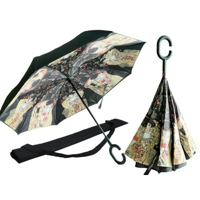 Parasol odwrotnie otwierany - G. Klimt, Pocałunek + Adela (CARMANI)