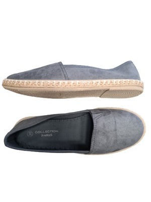 ESPADRYLE SZARY ZAMSZ COLLECTION PARIS R.41