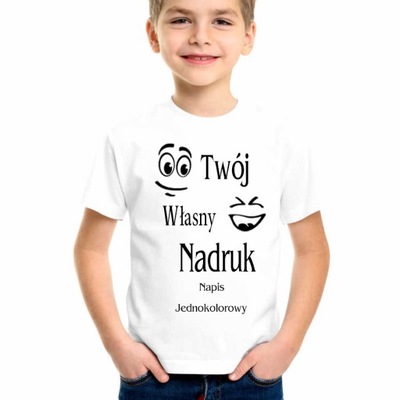 T-shirt KOSZULKA Z WŁASNYM NADRUKIEM napis 3-4L