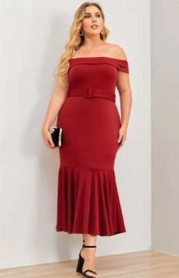 SHEIN PLUS SIZE SUKIENKA KOKTAJLOWA MIDI 48 V3E