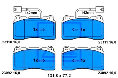 Ate комплект тормозных колодок ham. перед alfa romeo 159, 166 фото №1