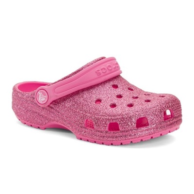 Detské šľapky Crocs Classic Glitter Clog pink lemonade 33-34 EU