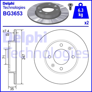 ДИСК ТОРМОЗНОЙ CITROEN BERLINGO 96-08 BG3653