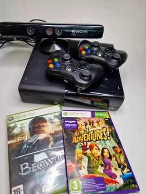 KONSOLA XBOX 360 250 GB 1538 2X PAD GRY KINECT