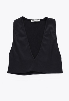 ZARA CZARNY CROP TOP D96 XXF__L