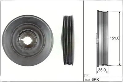 Шкив 544 0090 10 ina dacia фото №1