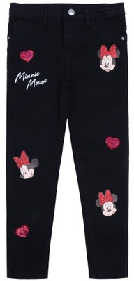 Czarne spodnie jeansowe Myszka Minnie 110 cm