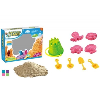 Zestaw Piasek Kinetyczny KINETIC SAND z Foremkami Rozwijająca ZABAWKA