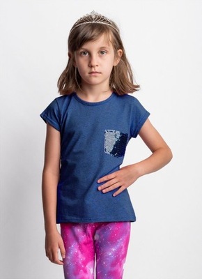 MK GOLIŃSCY bluzka dziecięca z kieszonką -cekiny R.152