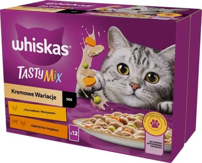 Whiskas Saszetka Sos Mix Kremowe wariacje 12x85g