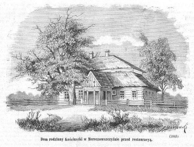 drzeworyt 1881 Mereczowszczyzna. Dom Kościuszki