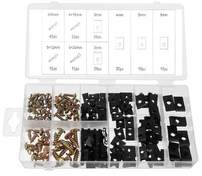 WKRETY BLASZKI CLAMPS MONTAZOWE AUTOMOTIVE 170 PIECES SCREW UNIVERSAL  