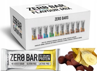Biotech baton zero 50g x 20 bar czekolada-banan