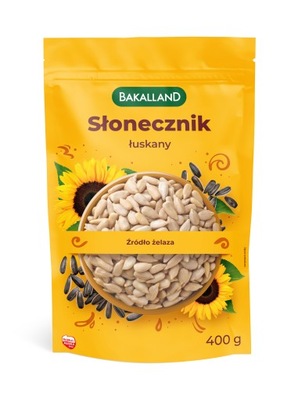 BAKALLAND Słonecznik łuskany ziarno słonecznika do jedzenia 400g