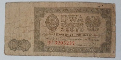 20 złote - Polska - stary banknot z czasów PRL - seria BP - 1948 r.