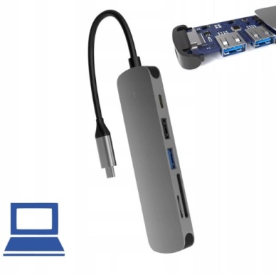 USB C DOCKING STATION HUB WITH CARD READER USB3.0 PD HDMI 4K SD TF