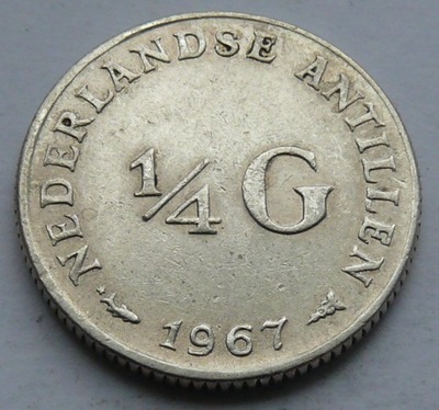 Antyle Holenderskie - 1/4 GULDENA 1967 r. - JULIANA - srebro Ag