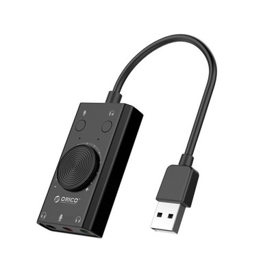 DŹWIĘKOWA KARTA USB MIKROFON JACK SŁUCHAWKI