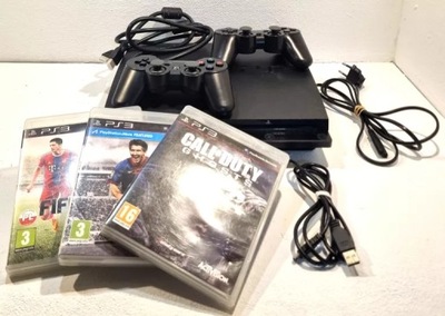 KONSOLA PS3 SLIM 160GB /2 PADY /OKABLOWANIE /GRY/ OPIS!