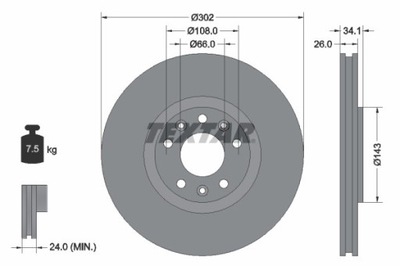 2X ДИСК ТОРМОЗНОЙ PEUGEOT ПЕРЕД RCZ 1,6 16V/2,0 HDI 10- 92268103