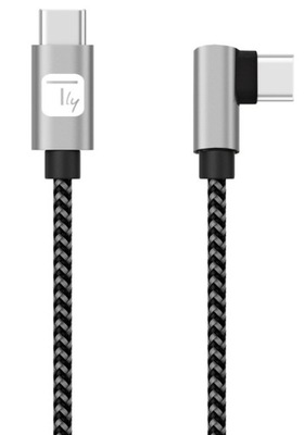 Kabel Techly USB 2.0 USB-C na USB-C kątowy 1m M/M 3A