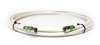 Kabel antenowy ze złączami TV wtyk - wtyk F 10m
