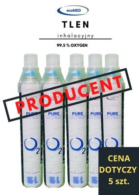 Tlen inhalacyjny w puszce Ecomed 99,5% 15 l 5sztuk