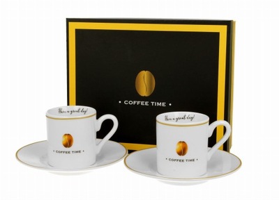 Duo Komplet 2 filiżanek espresso ze spodkami Elegant COFFEE TIME 2