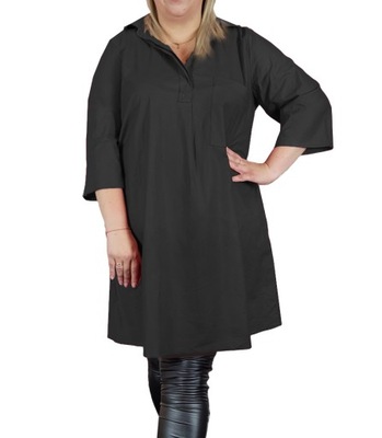 Sukienka tunika długa koszula ANNA 52/54 czarna