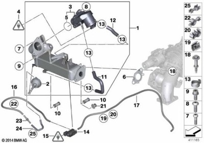 КЛАПАН AGR EGR OE BMW F10 525D 530D X5 X6 E70 F01 11717810871 фото