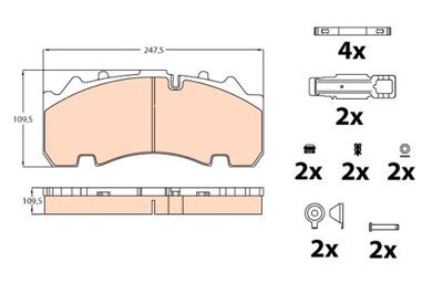 TRW ZAPATAS DE FRENADO PARTE TRASERA KNORR DAF CF MX-11220-PX-7239 05.17-  