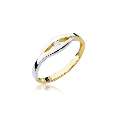 Złoty pierścionek z brylantem Zaręczynowy