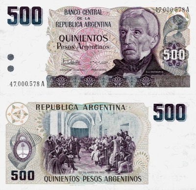 Argentyna 1984 ND - 500 Pesos argentinos Pick 316 UNC