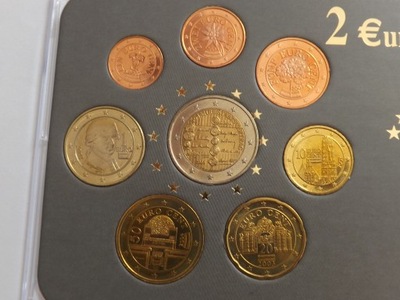 Austria 2002-2005 Set monet Euro , 8 x UNC