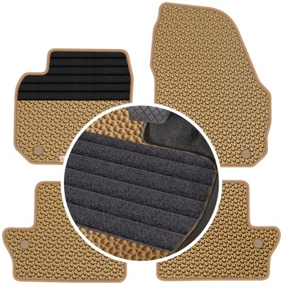 VOLVO S60 II 2010-2018 ALFOMBRILLAS GOMA PARA COCHE EVA COLOR BEIGE  