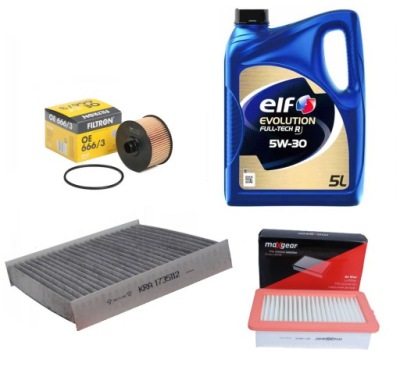 Фильтры 3szt + масло elf r 5w30 rn17 renault captur ii clio v 1.0 tce фото №1
