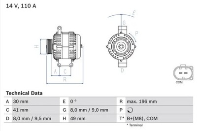 ГЕНЕРАТОР REG. 0986046130/BOS