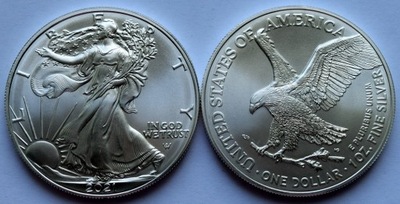 1 DOLLAR 2021 - LIBERTY - SREBRO - 1 OZ