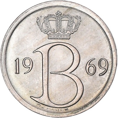 Moneta, Belgia, 25 Centimes, 1969