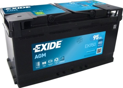 АКУМУЛЯТОР EXIDE EK950 12V 95AH 850A P+ AGM СТАРТ-STOP