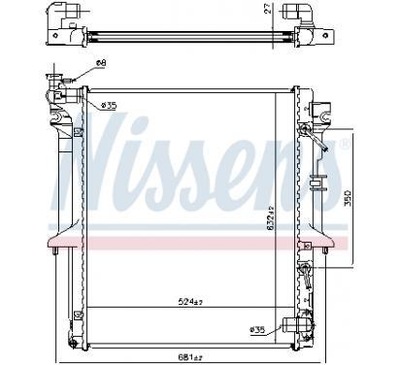 Nissens радиатор mitsubishi l 200 ka, kb 06- фото №1