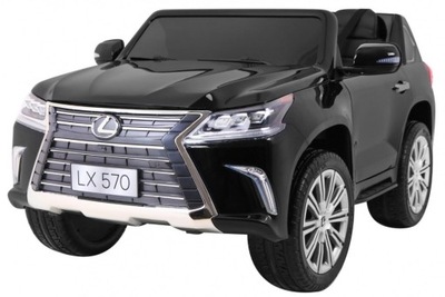 Lexus LX570 Lakierowane Autko dla 2 dzieci Czarny Pilot Koła EVA Radio