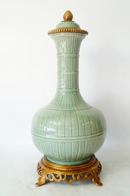 Porcelanowy wazon amfora okucia Unikat
