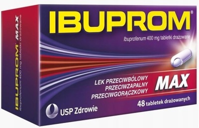 Ibuprom Max 400 mg ból gorączka p/bólowy 48 tabl