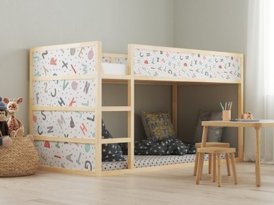 Naklejka łóżko IKEA Kura dla dzieci Litery