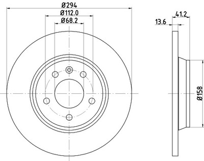 HELLA 8DD 355 106-661 DISCO DE FRENADO  