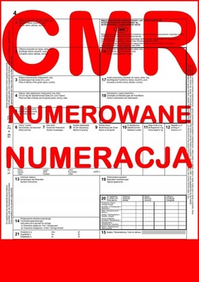 CMR List Przewozowy 100 kartek - 4 odcinki - 25 kompletów - NUMERACJA