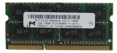 Pamięć Ram DDR3 2GB MICRON PC3-8500S 1066MHz